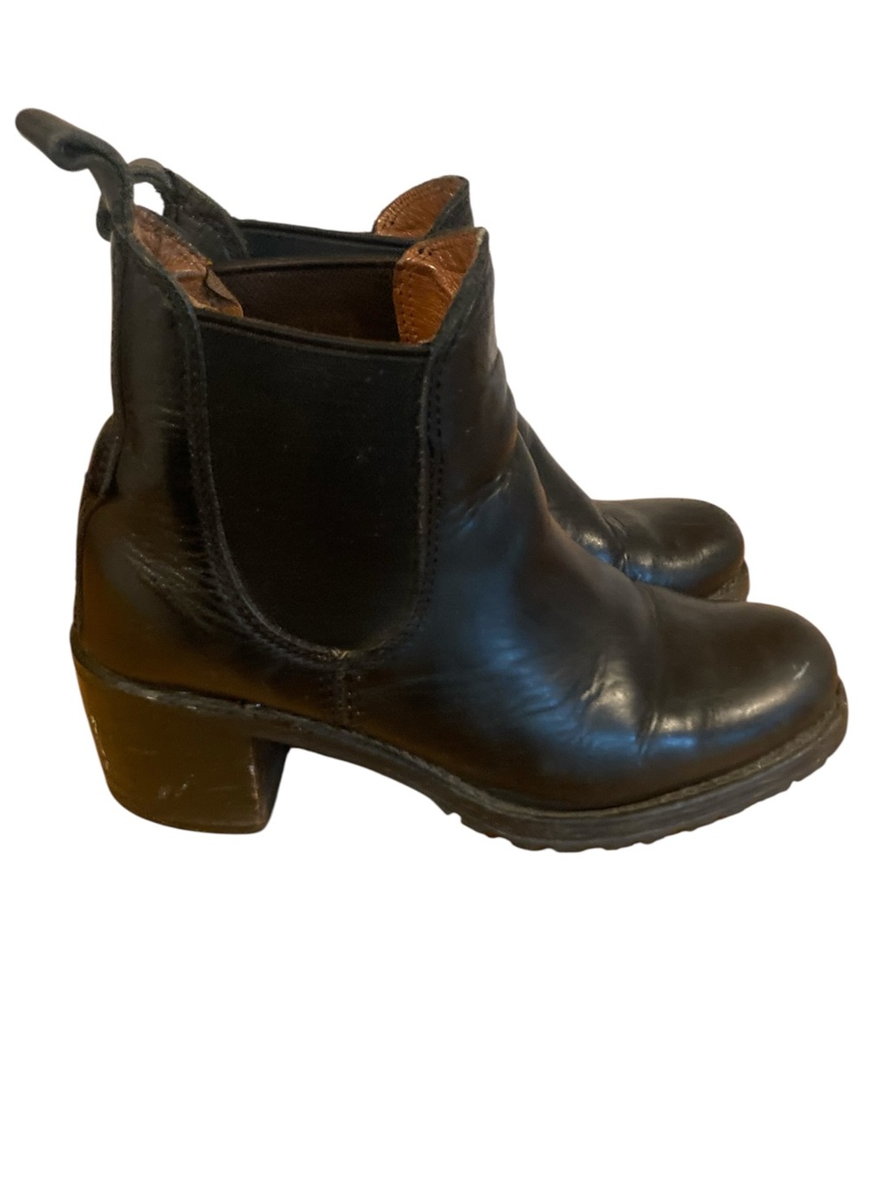 Frye Sabrina Black Leather Chelsea Ankle Boots